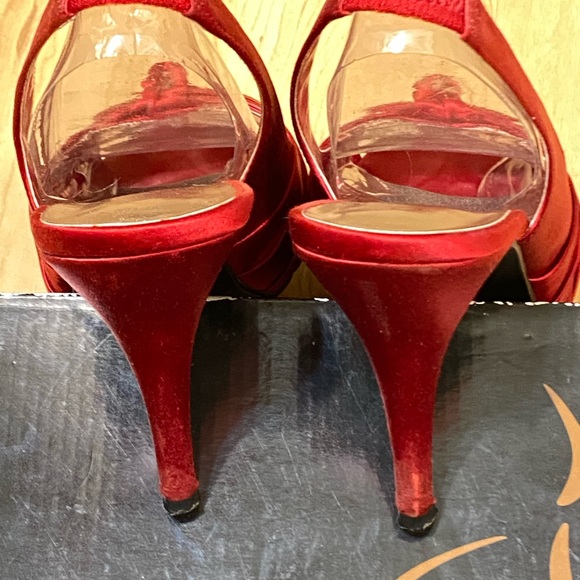 Red Satin Heels - Picture 6 of 8